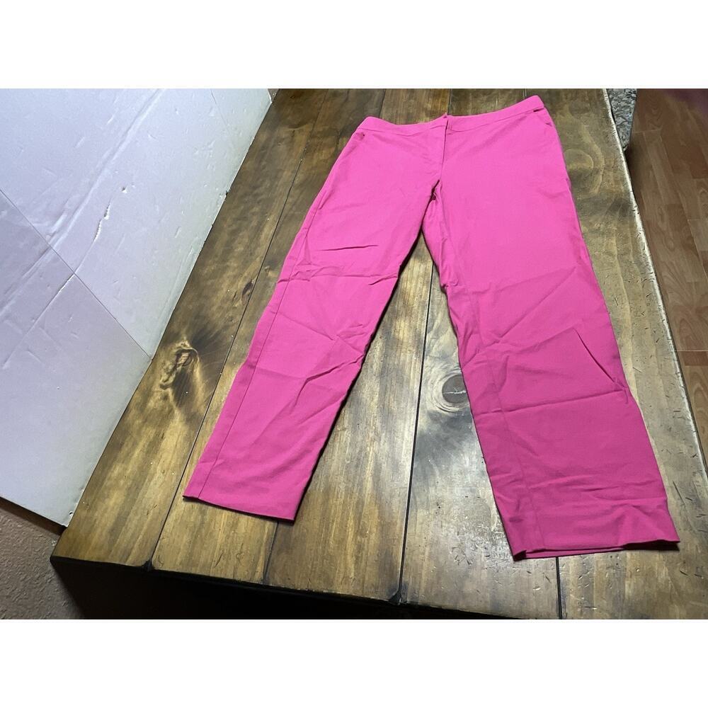 St. John Women's size 10 Pink Dress Pants High Rise Relaxed Straight Leg